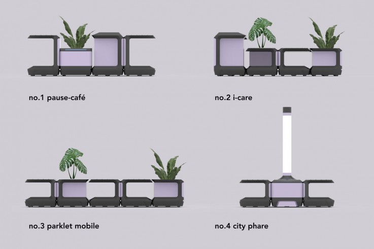 Urban Pixel, un ensemble de robots “pixel”