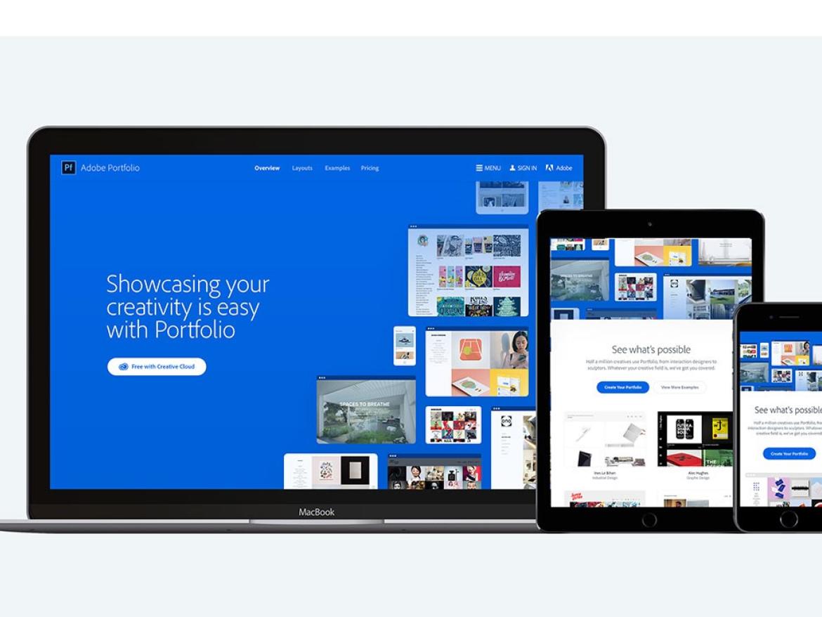 Adobe Portfolio est disponible sur tout type d’interface mobile