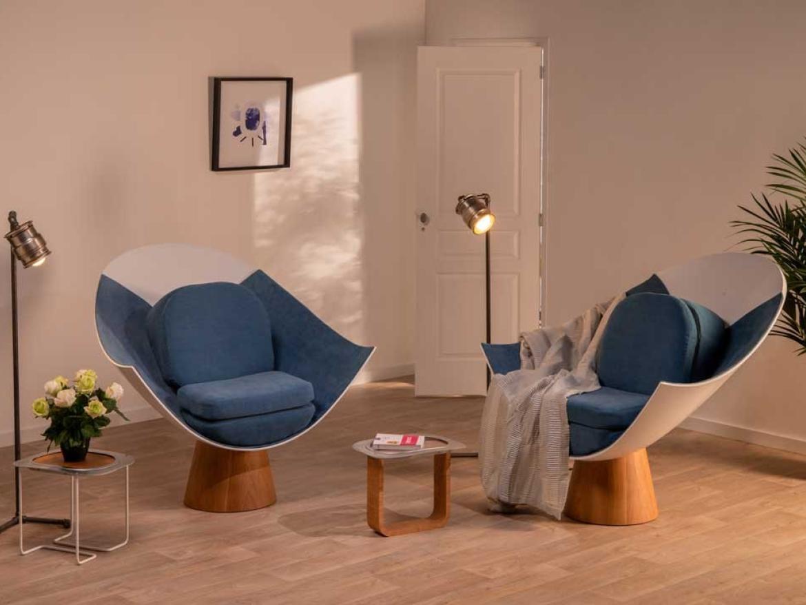 Mobilier Airbus pensé par Christelle Doutey