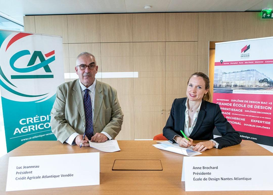 Crédit Agricole Atlantique Vendée and L’École de design Nantes Atlantique join forces and sign a sponsorship agreement