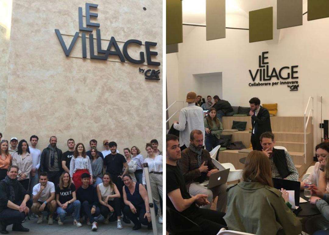 Les étudiants du cycle master Design et stratégie de l’innovation en immersion en Italie, au sein du Village by CA Milan